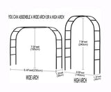 Adorox 7.8ft Garden Arch Trellis for Climbing Plants, Metal Arch Frame, Pumpkin Archway Outdoor Garden Arbors and Arches for Halloween Christmas Birthday Party Baby Shower Decoration(Black) Adorox