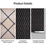 Aiho Outdoor Patio Furniture Sets All Weather Outdoor Sofa PE Garden Furniture Wicker Rattan Patio Conversation Set with Glass Table (Grey) Aiho