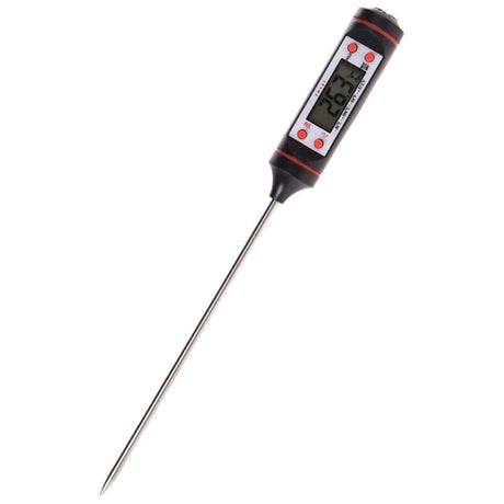 Cooking Thermometer, Kitchen Electronic Digital Thermometer Food Probe for Meat Water Milk - Black Gaweb