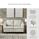 Signature Design by Ashley Genoa Modern Leather Match Loveseat, White Signature Design by Ashley