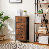 Sweetcrispy 4 Drawer Dresser, Fabric Storage Tower Organizer with Sturdy Steel Frame and Wood Top, Easy Pull Handles, for Bedroom, Closet, Entryway, Hallway, Brown Sweetcrispy
