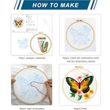 Zhenqing Butterfly Embroidery Kit 11.4x11.4 Inch - Complete Embroidery Set with Fabric, Threads, Needles & Hoop - Beginner-Friendly DIY Craft Kit for Adults (C0040)