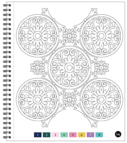 Brain Games - Color by Number - Large Print: Patterns (Stress Free Coloring Book) WoodArtSupply