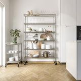 Seville Classics UltraDurable NSF Commercial Heavy Duty Metal Rolling Utility Cart, w/ Steel Shelves, Handle Bar for Restaurant, Garage, Warehouse, Kitchen, Office, Top Shelf (36"W x 18"D) Seville Classics