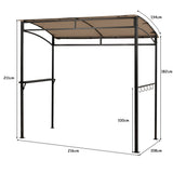 Giantex 7x4.4ft Grill Gazebo, Patio Outdoor Backyard BBQ Canopy Shelter, Soft Top, Heavy-Duty Steel Construction, Storage Shelf, Hanging Hooks, Bear Opening Setting, Anchor Kit (Brown) Giantex