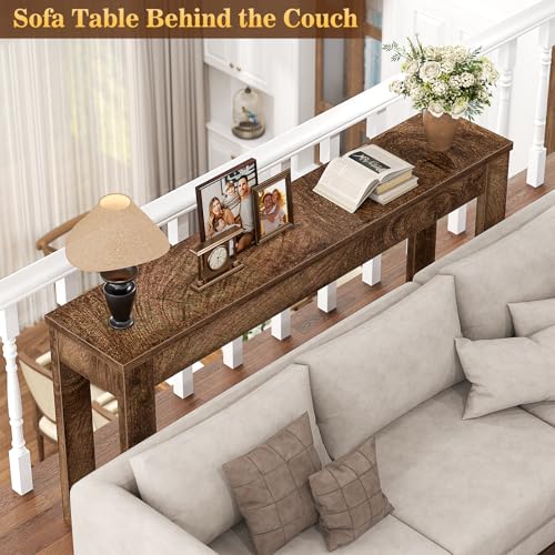 Armocity Console Table, 47" Farmhouse Wood Entryway Table, Sofa Tables Narrow Long Behind Couch, Entry Table for Entrance, Hallway, Living Room, Cracked Oak Armocity