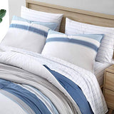 Nautica - Queen Comforter Set, Reversible Cotton Bedding with Matching Shams, Medium-Weight for Year Round Use, Oeko-Tex Certified (Trimmer Blue) Nautica