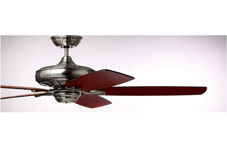 Luminance kathy ireland HOME Carrera Grande Eco 60"" Ceiling Fan Fixture Brushed Steel with Walnut Blades with 6-Speed Wall Control and Downrod | Energy Star Rated Motor | Light Kit Adaptable, Large Luminance