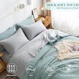 COTTEBED Ultra-Soft Twin Comforter Set with Sheets - 5 Pieces Bed in a Bag Twin Down Comforter & Bedding Sheet Sets, Lightweight Boho Cozy Washed PolyCotton for Kids Boy Girl All Season Use,Sage Green COTTEBED