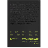 Stonehenge Aqua Black Medium Weight Pad, 140lb, Coldpress, 10 x 14 Inches, 15 Sheets for Wet and Dry Media LEGION