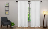 COTTON CRAFT White Curtain Window Panel Drapes - Set of 2 - Thick Cotton Duck Fabric Reverse Tab Top Window Treatment - Bonus Tie Backs - Clean Crisp Elegant Look - Bedroom Living Room - 50 W x 108 L COTTON CRAFT