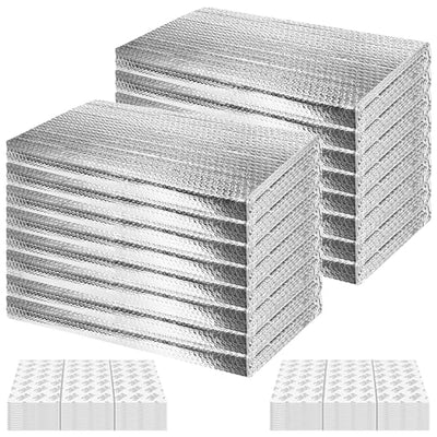 16P Garage Door Insulation Panels Kit 0.24' Thick Double Bubble Reflective Aluminum Foil Sheet Thermal Insulation Shield 120 Tapes Winter Clod and Summer Heat for Attic, Garage, Wall (24'' x 48'')