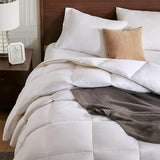 APSMILE All Season Down Feather Fibers Comforter King Size - Ultra-Soft High Fill-Power Hotel Collection Duvet Insert, Fluffy Medium Warm Quilt Comforter with Corner Tabs(106x90, White) APSMILE
