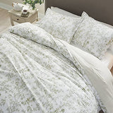 Laura Ashley Home - Queen Duvet Cover Set, Cotton Reversible Bedding with Matching Shams, Medium Weight Bedding for All Seasons (Lindy Green, Queen) Laura Ashley