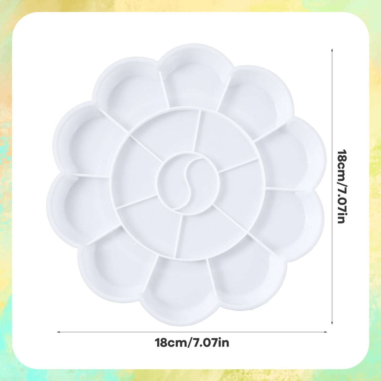 2pcs Watercolor Palette Plastic 18-Well Paint Tray Palette Flower White Painting Tray for Watercolor Create DIY Craft Professional Art Painting Acrylic Paintings Gouache Xthrotsenk