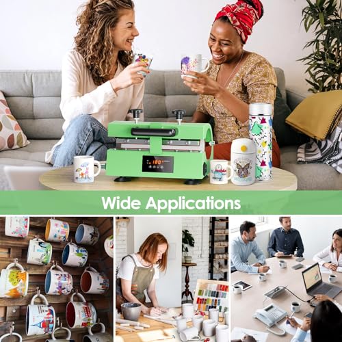 SLIMSTY Tumbler Heat Press Machine,110V Auto Timer Cup Mug Heat Press Machine for 11-30oz Sublimation Straight Tumbler Bottles,Ceramic Mugs,Glass Cans Heat Transfer Print with Temp&Timer Setting SLIMSTY