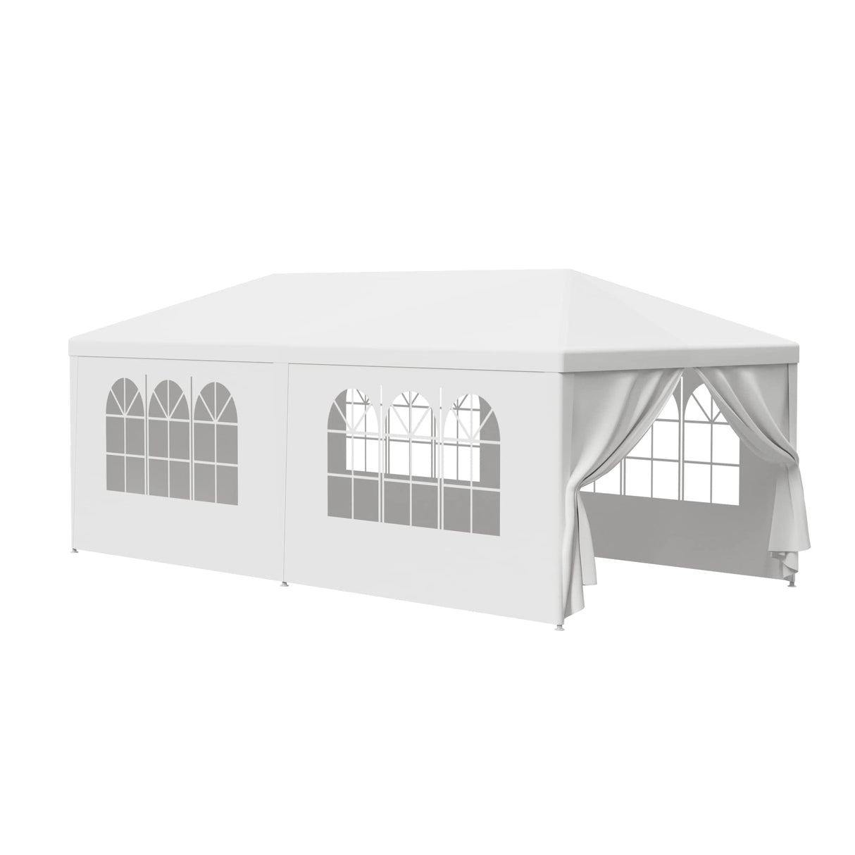 JupiterForce 10x20 Canopy Tent Outdoor Wedding Party Tent with Removable Sidewalls Heavy Duty Waterproof Patio Gazebo Shelter BBQ Pavilion Canopy Cater Event Tents, White(10' x 20') JupiterForce