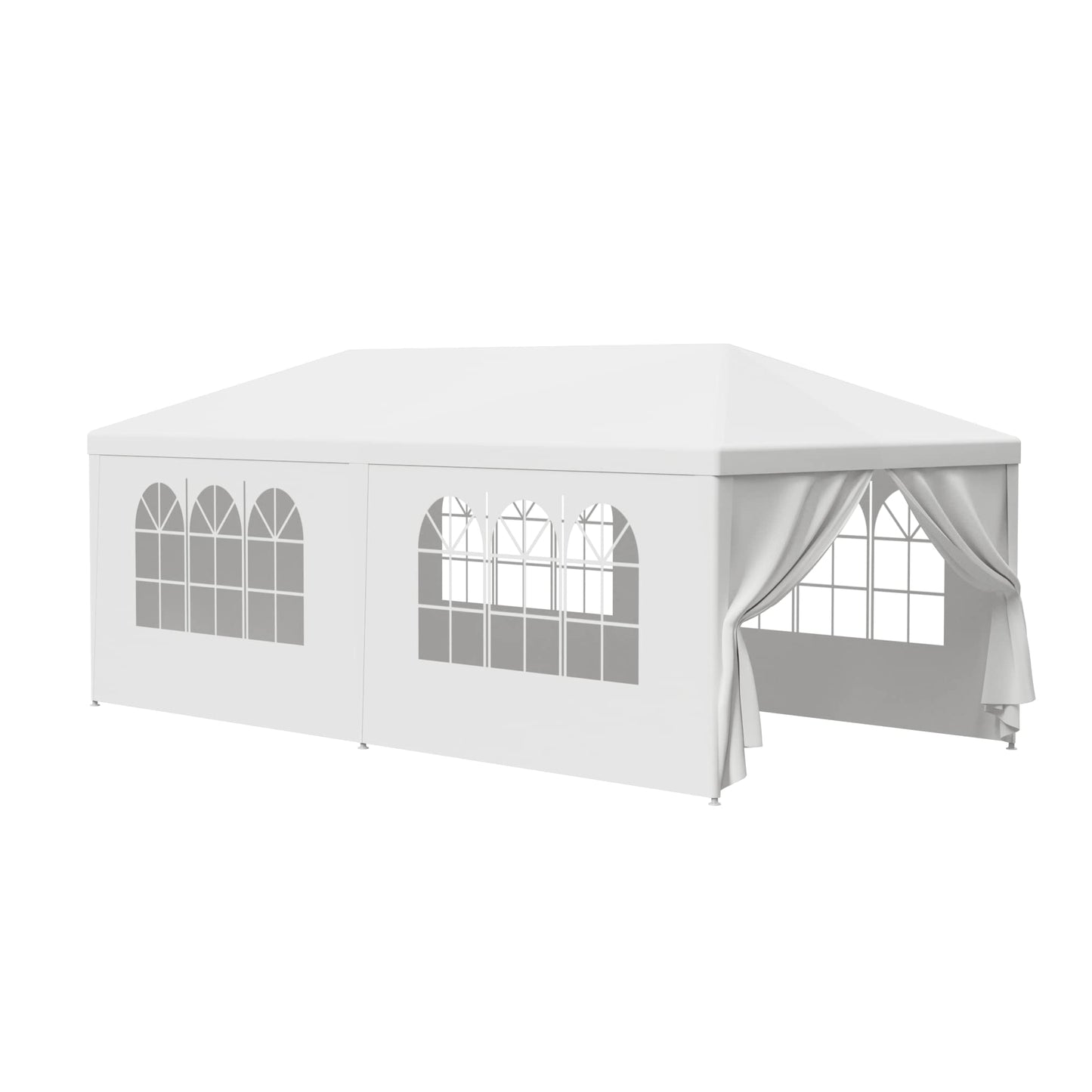 JupiterForce 10x20 Canopy Tent Outdoor Wedding Party Tent with Removable Sidewalls Heavy Duty Waterproof Patio Gazebo Shelter BBQ Pavilion Canopy Cater Event Tents, White(10' x 20')