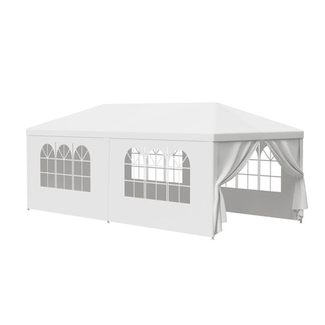 JupiterForce 10x20 Canopy Tent Outdoor Wedding Party Tent with Removable Sidewalls Heavy Duty Waterproof Patio Gazebo Shelter BBQ Pavilion Canopy Cater Event Tents, White(10' x 20') JupiterForce