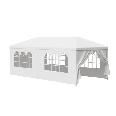 JupiterForce 10x20 Canopy Tent Outdoor Wedding Party Tent with Removable Sidewalls Heavy Duty Waterproof Patio Gazebo Shelter BBQ Pavilion Canopy Cater Event Tents, White(10' x 20')