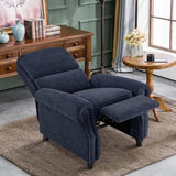 MCombo Pushback Recliner Chair, Chenille Upholstered Accent Chairs, Adjustable Reclining Sofa with Easy Lounge for Living Room Office 4865 (Blue) MCombo