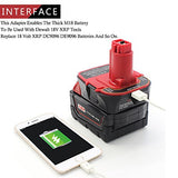 waitley Battery Adapter for Dewalt DCA1820 18V-20V Converter with USB Port Function Compatible with DC9096 DE9096 waitley