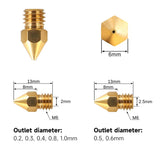Creality Official MK8 Ender 3 Nozzles 24 pcs 3D Printer Brass Nozzles Extruder for Ender 3 Series and Creality CR-10 0.2mm, 0.3mm, 0.4mm, 0.5mm, 0.6mm, 0.8mm, 1.0mm Printer Nozzle Kit Creality