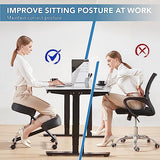 SOMEET Ergonomic Kneeling Chair, Modern Style, Kneeling Office Chair, Black Pu Kneeing Chair, Metal Frame, Foam Seat, 250 lbs Weight Capacity, Adjustable Height, Lockable Casters SOMEET