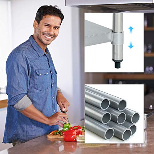 Stainless Steel Work Table Kitchen Work Table Scratch Resistent Commercial Work Table Metal Table with Adjustable Table Foot for Kitchen Home Restaurant (24Wx24L) FDW
