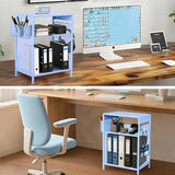 Gugsey Sky Blue Kids Nightstand, Small Nightstand for Bedroom, End Table with Hooks and Holder, Toddler Bedside Table, Desk Organizer for Office, Small Desk for Living Room, Dorm (Sky Blue) Gugsey