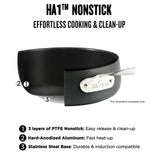 All-Clad HA1 Hard Anodized Non Stick Fry Pan Set 3 Piece, 8, 10, 12 Inch Frying Pans w/ Lid, Induction, Oven Broiler Safe 500F, Lid Safe 350F, Skillets, Pots and Pans Set Non Stick, Cookware, Black All-Clad