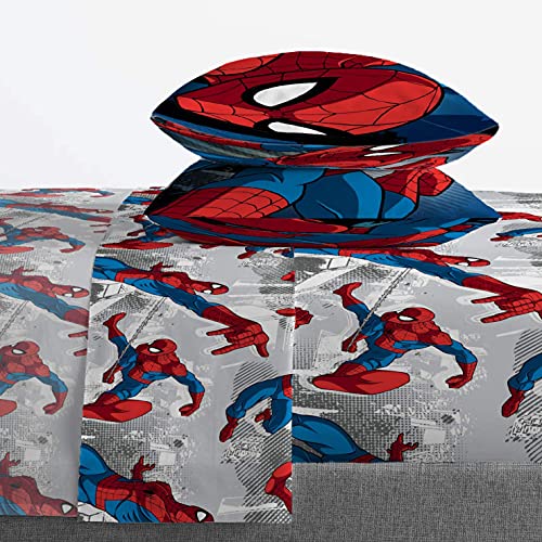 Jay Franco Marvel Spiderman Burst 5 Piece Full Bed Set - Includes Reversible Comforter & Sheet Set - Bedding - Super Soft Fade Resistant Microfiber (Official Marvel Product) Jay Franco