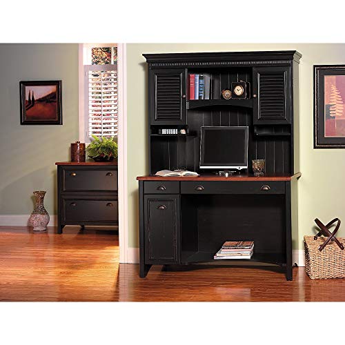 Bush Furniture Fairview 2 Drawer Lateral File Cabinet in Antique Black/Hansen Cherry, Home Office Storage for Letter, Legal, and A4-size Documents - WoodArtSupply