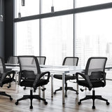 NEO Chair Office Desk Ergonomic Mesh Computer Chair with Lumbar Support Adjustable Height Swivel Rolling Wheels Comfy Mid Back Task Chair for Home Bedroom Vanity Study (Black) NEO CHAIR