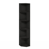 Furinno Econ 5-Tier Freestanding Corner Shelf Bookcase, Bookshelf, Espresso Furinno