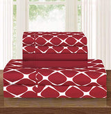 Elegant Comfort Luxury Softest and Coziest 6-Piece Bed Sheet Set, Wrinkle Resistant Milano Trellis Pattern-1500 Thread Count Egyptian Quality Microfiber Bedding Set, King, Burgundy Elegant Comfort
