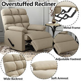 Relaxing Lazy Boy Recliner Chair for Adults,Small Recliners for Small Spaces,Manual Recliner Chair for Bedroom,Relaxing Reclining Chair with Backrest & Footrest for Living Room,Overstuffed (Khaki)