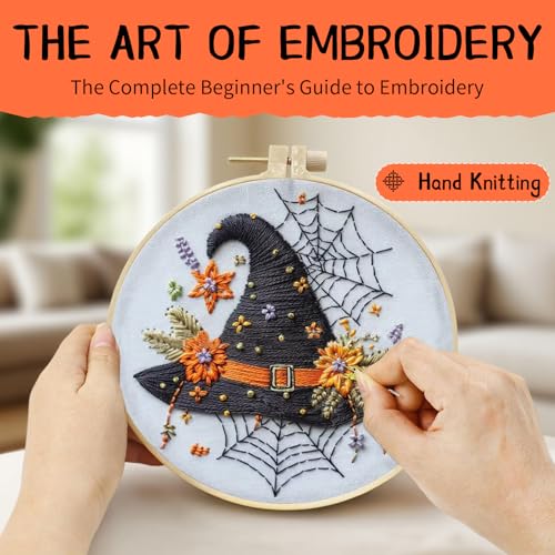 Fusionara Halloween Embroidery Kit, Halloween Cross Stitch Kit, 4 Set Gothic Embroidery Cross Stitch Kits for Beginners, Unisex, 6 Inch, Cross Stitch, Needlepoint, DIY, Craft Kit with Needles (4 Set)
