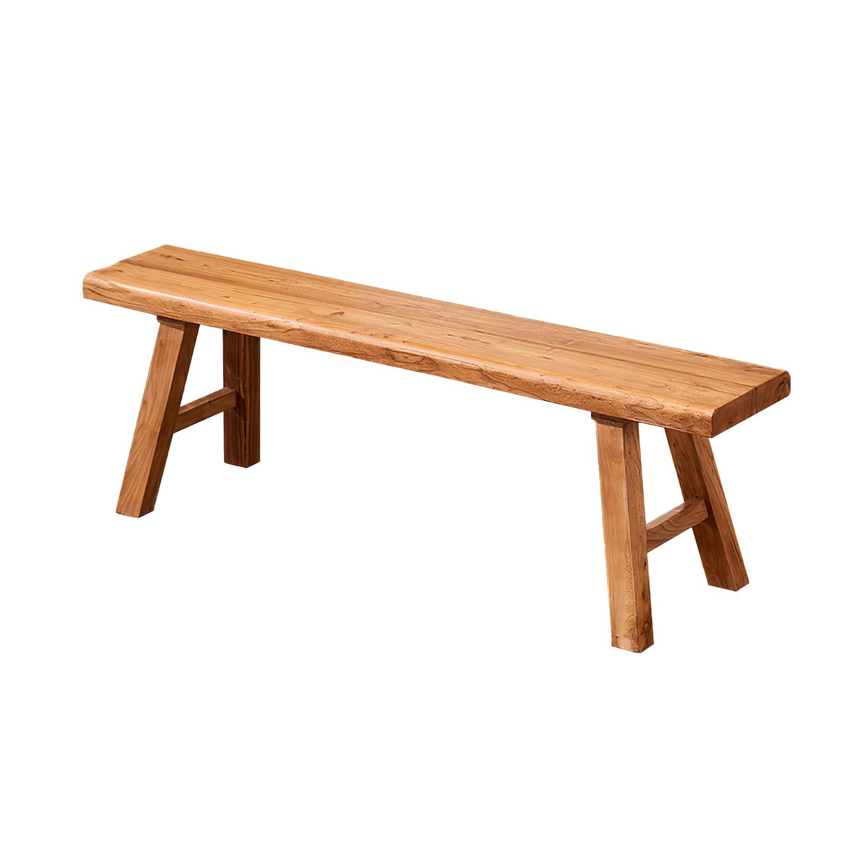 ZPrestiCraftbl Farmhouse Wood Bench Indoor - 31.5 Inch entryway Bench, Natural Solid Wood, Durable and Sturdy, Suitable for Dining Room, Bedroom, Porch and Other Narrow Spaces ZPrestiCraftbl