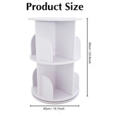 BJTDLLX 360° Rotating White Bookshelf, 2-Tier Freestanding Storage for Home & Office BJTDLLX