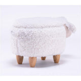 Home 2 Office Sheep Ottoman with Storage for Bedroom, Playroom, Nursery or Recreation Room Decor, Soft Animal-Shaped Ottoman with Wooden Legs Home 2 Office