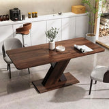 KEIKI 55.12”-70.87”L Extendable Dining Room Console Table for 4-8 People, Wood Modern Rectangle Expandable Kitchen Living Meeting Room Gatherings Furniture, Marble Walnut KEIKI