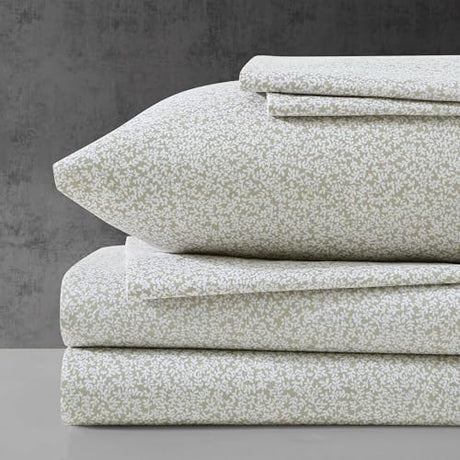 Kenneth Cole - Twin Sheet Set, Super Soft Wrinkle-Resistant Bedding with Bonus Pillowcases, Floral Home Decor, Oeko-Tex Certified (Chill Flowers Beige, Twin) Kenneth Cole