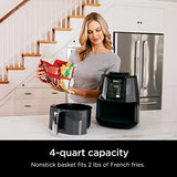 Ninja Air Fryer, Roast, Bake, Air Fry, Roast, Broil, Reheats, & Dehydrates, 4-in-1, Fries, Frozen Food, Veggies, and Juicy Meat, Less Oil, Easy Meals, Healthy Meals, Compact, 4 QT, Grey, AF101 Ninja
