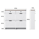 Halitaa Shoe Storage Cabinet with 4 Flip Drawers & 2 Drawers,Shoe Cabinet Storage with Legs for Entryway,Freestanding Shoes Organizer Cabinet,Farmhouse Shoe Rack Cabinet,White Halitaa