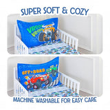Todays Kids Monster Trucks Toddler Bedding Set for Boys - 4-Piece Toddler Bed Comforter Sets for Boys, Reversible Comforter & Pillowcase, Flat Sheet, Fitted Sheet, Breathable & Super Soft Microfiber Todays Kids