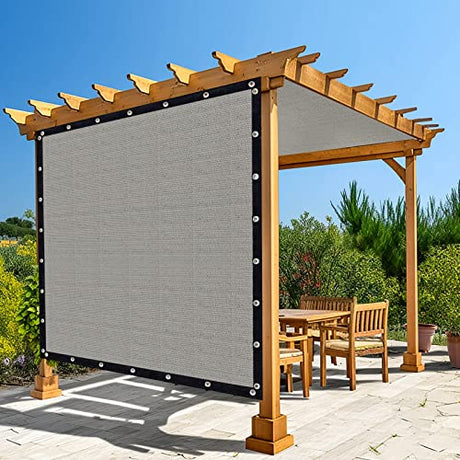 Amagenix 90% Pergola Shade Cover 18'X 18' Light Grey Sun Shade Cloth with Grommets GN01 for Outdoor Garden Patio Porch, Commercial Grade 200 GSM - Cable Zip Ties Included (We Customized) Amagenix