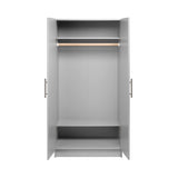 Prepac Elite 32" Storage Cabinet Closet, Light Gray Storage Cabinet with Hanging Rail and Shelves for Living room, Kitchen and Laundry room 24.5" D x 32" W x 65" H Prepac