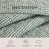 Laura Ashley - Full/Queen Quilt Set, Pre-Washed Cotton Bedding with Matching Sham, Lightweight for Year Round Use, Oeko-Tex Certified (Gracies Gingham Green) Laura Ashley