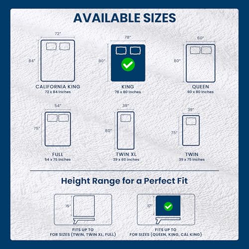 King Size Mattress Protector Waterproof, Premium 200 GSM Terry Mattress Cover, Soft & Breathable Bed Cover, Fitted Sheet Style Stretchable Deep Pockets 17" by Utopia Bedding (White) Utopia Bedding